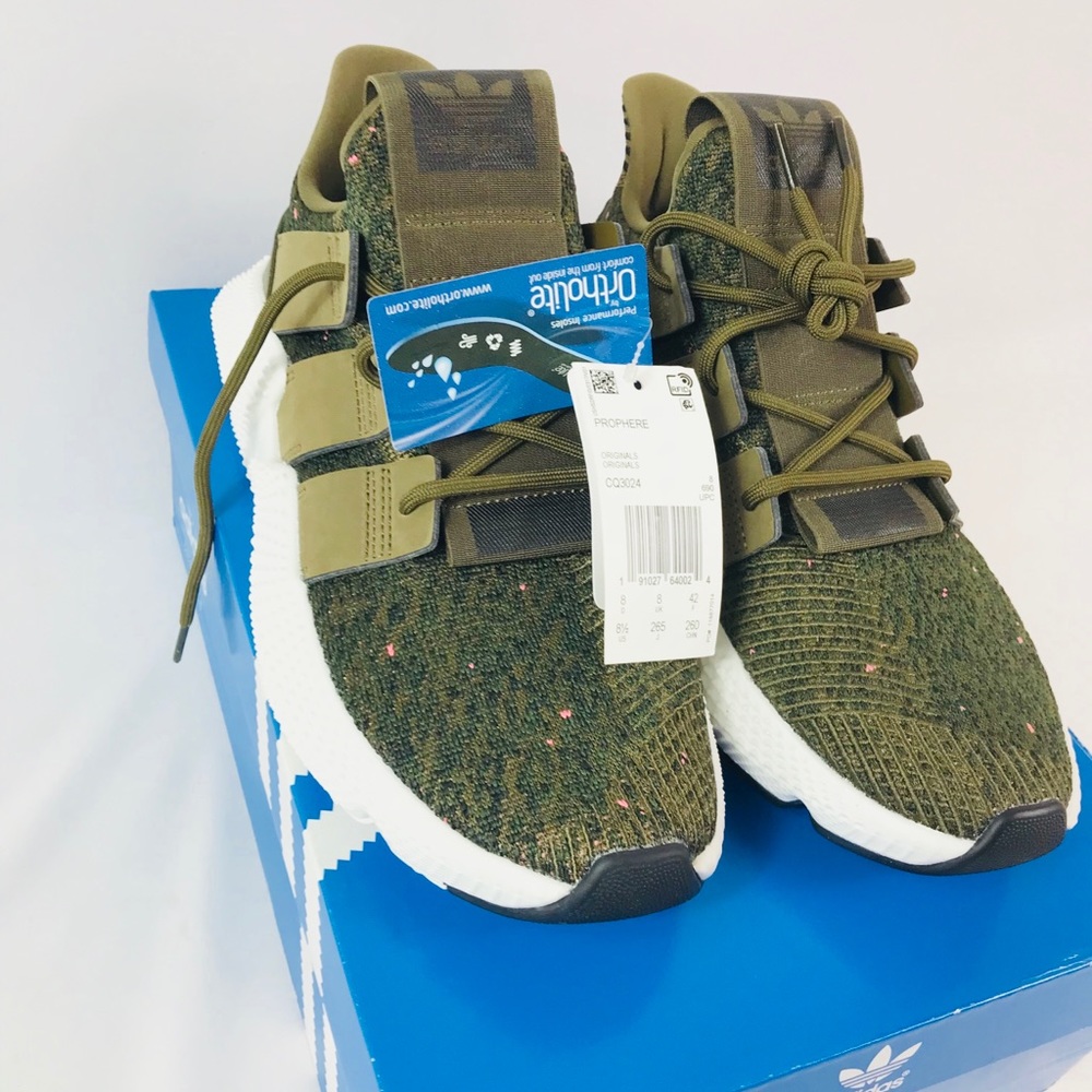 Men’s Adidas Prophere Olive Pink Green Size 8.5